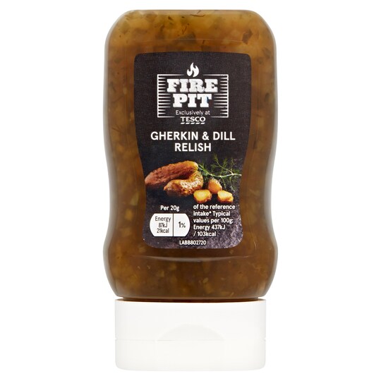 Tesco Fire Pit Gherkin & Dill Relish 300G Tesco Groceries
