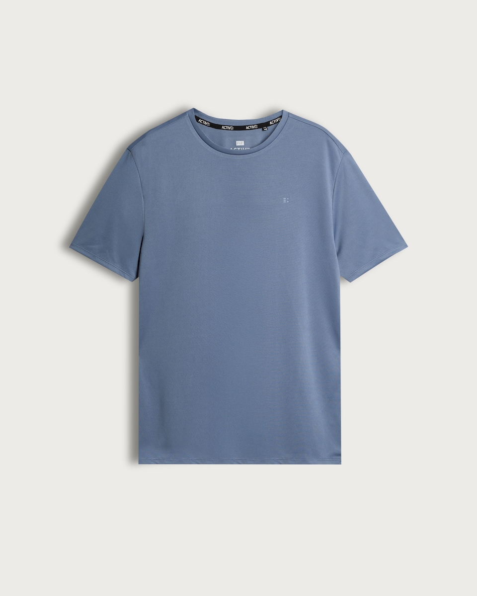 image 1 of F&F Active Crew Neck Short Sleeved Running T-Shirt in Blue