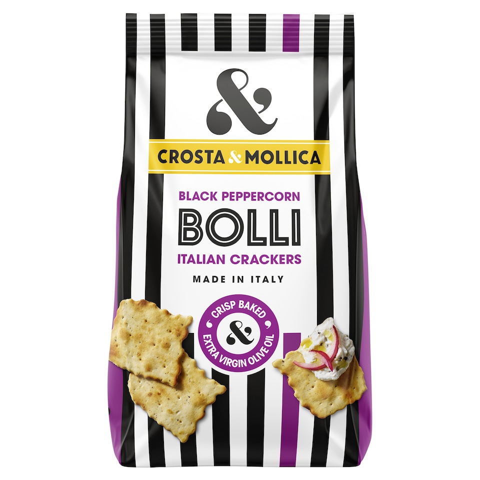 Crosta & Mollica Black Peppercorn Bolli Crackers 150G