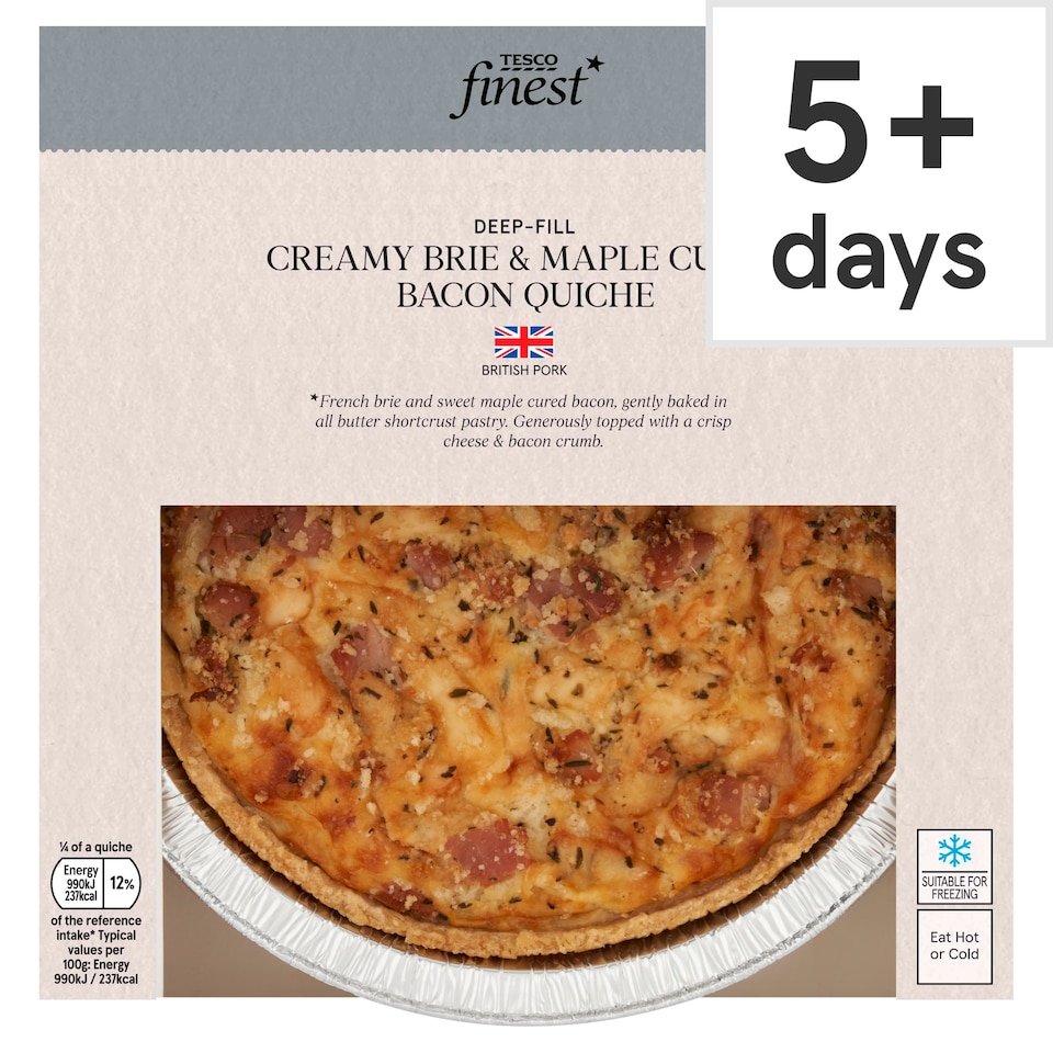 Tesco Finest Brie & Bacon Quiche 400g