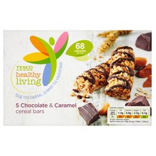 T.Healty Living 5 Chocolate And Caramel Cereal Bars 105G