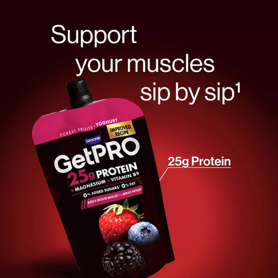 image 1 of GetPRO 25g Protein Yoghurt Pouch - Forest Fruits 200g
