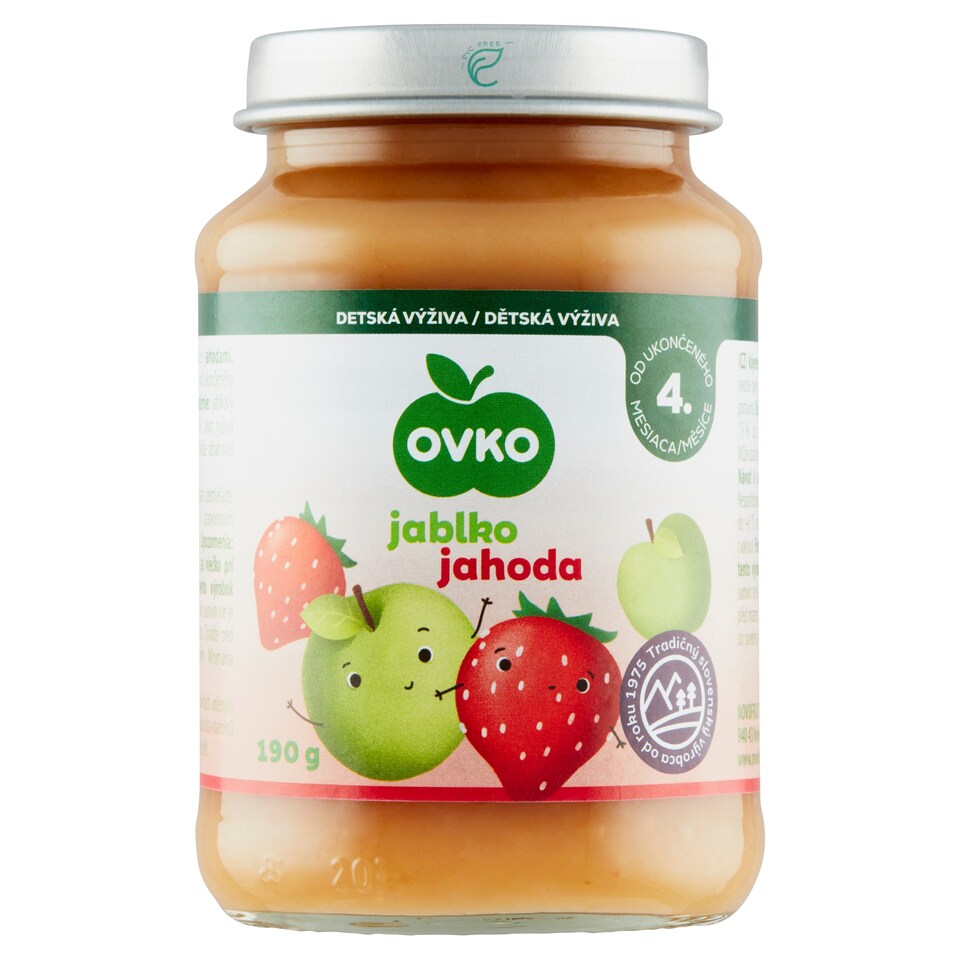 obrázok 1 z OVKO Dojčenská výživa jablko jahoda 190 g