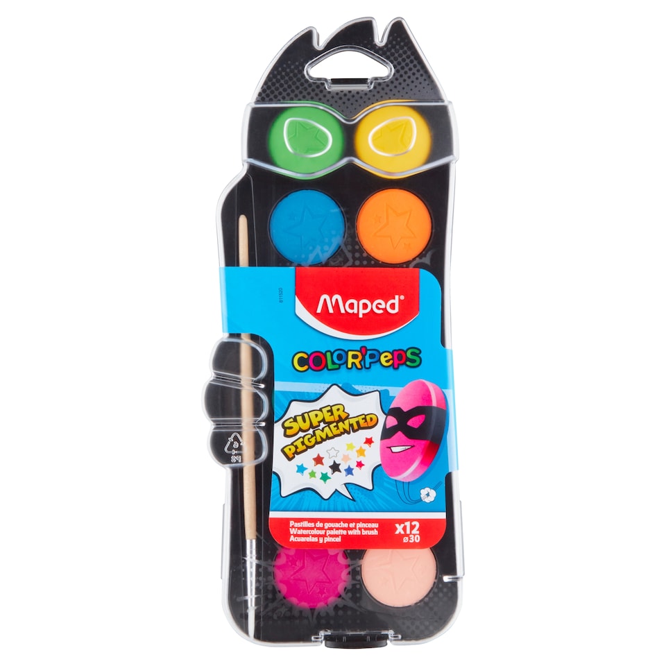 Maped Color' Peps paleta vodových barev se štětcem 12 ks