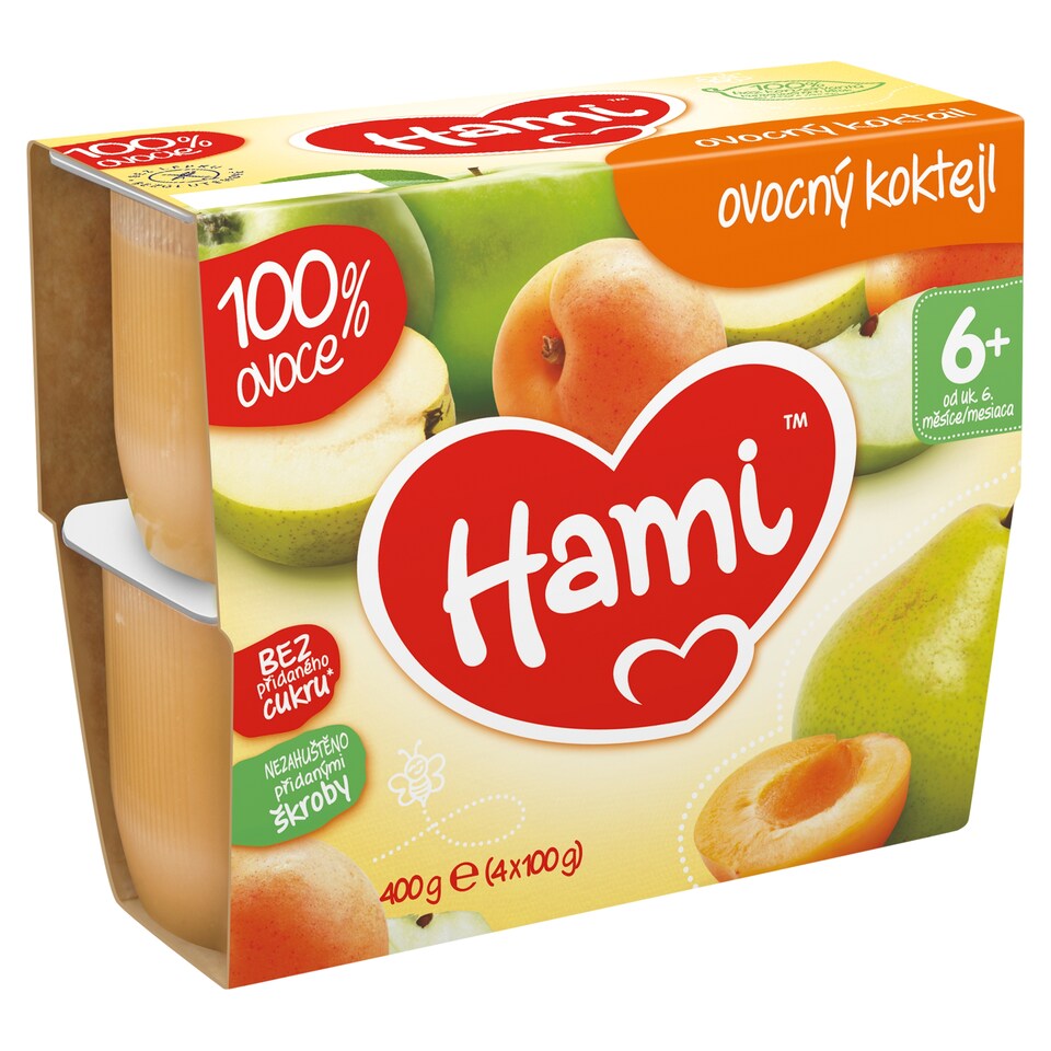 Hami ovocná přesnídávka 100% ovoce Ovocný koktejl od uk. 6. měsíce 4 x 100g