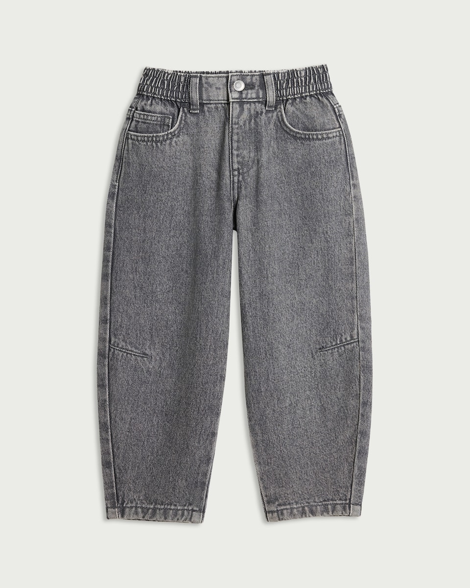 image 1 of F&F Boys Pure Cotton Balloon Leg Jeans in Grey