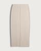 image 5 of F&F Snit Textured Midi Co-ord Pencil Skirt in Cream