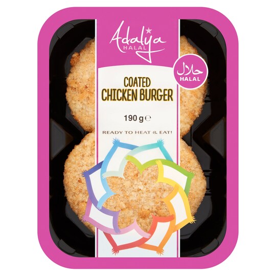 Delisia Halal Chicken Burgers 2 Pack, 190 g Tesco Groceries