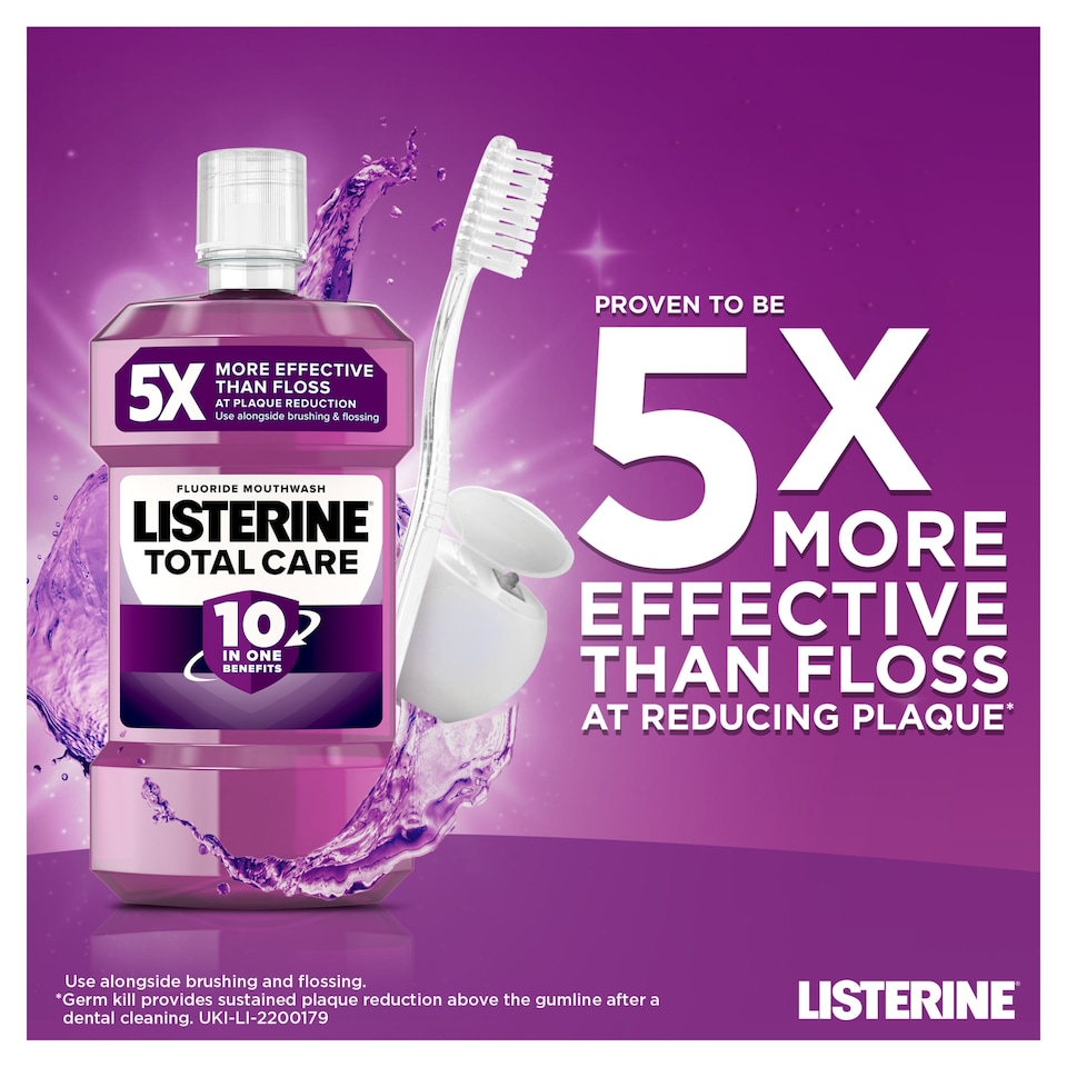 image 1 of Listerine Total Care 10-in-1 Benefit Clean Mint Mouthwash 95ml