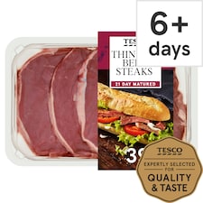 Tesco Thin Cut Beef Steaks 395G