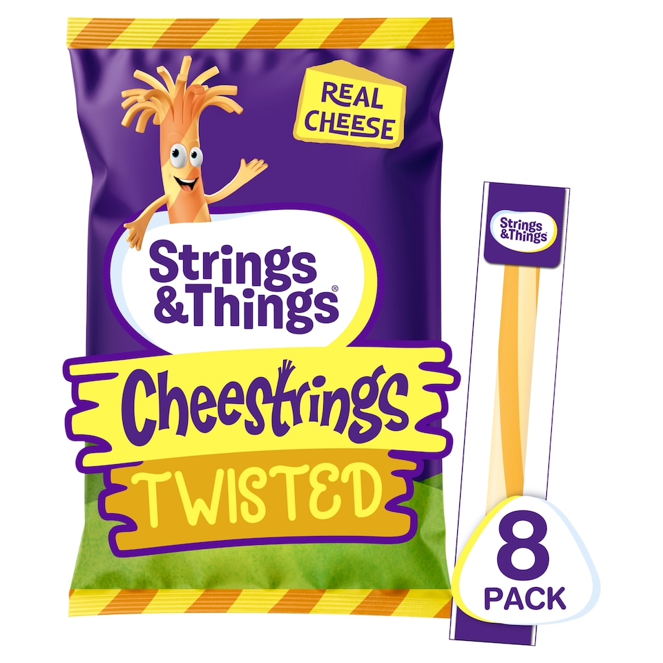 Cheestrings Twisted Cheese Snacks 8Pk 160G