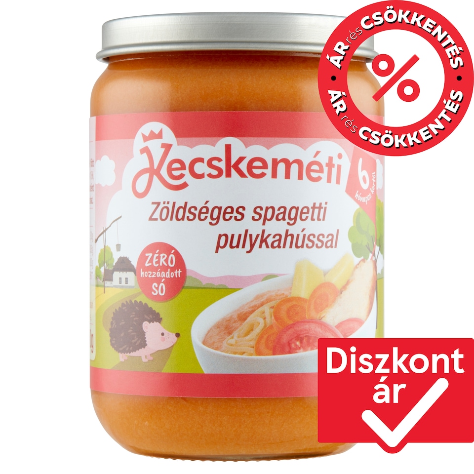 Kecskeméti zöldséges spagetti pulykahússal bébiétel 6 hónapos kortól 190 g