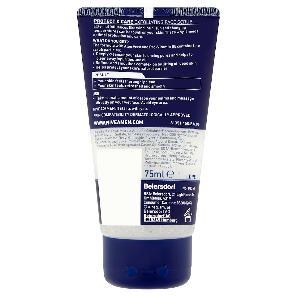 image 1 of NIVEA MEN Protect & Care Exfoliating Face Scrub 75ml