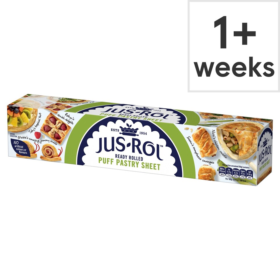 JusRol Puff Pastry Ready Rolled Sheet 320G Tesco Groceries