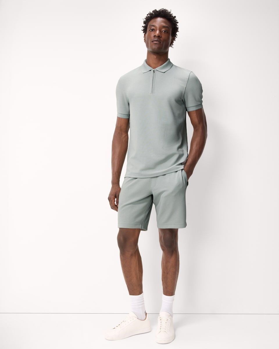 image 1 of F&F Waffle Textured Polo Shirt in Green