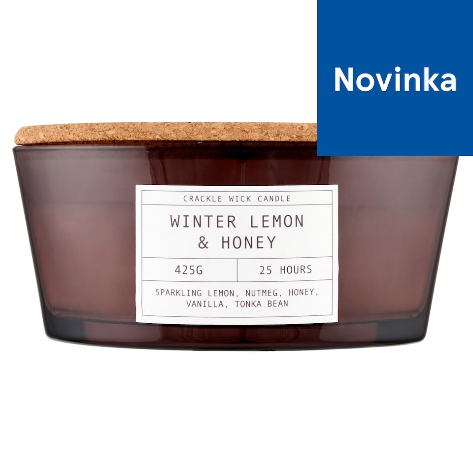 F&F Home Crackle Winter Lemon & Honey vonná sviečka 425 g