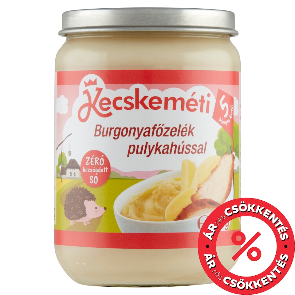 Kecskeméti burgonyafőzelék pulykahússal bébiétel 5 hónapos kortól 190 g