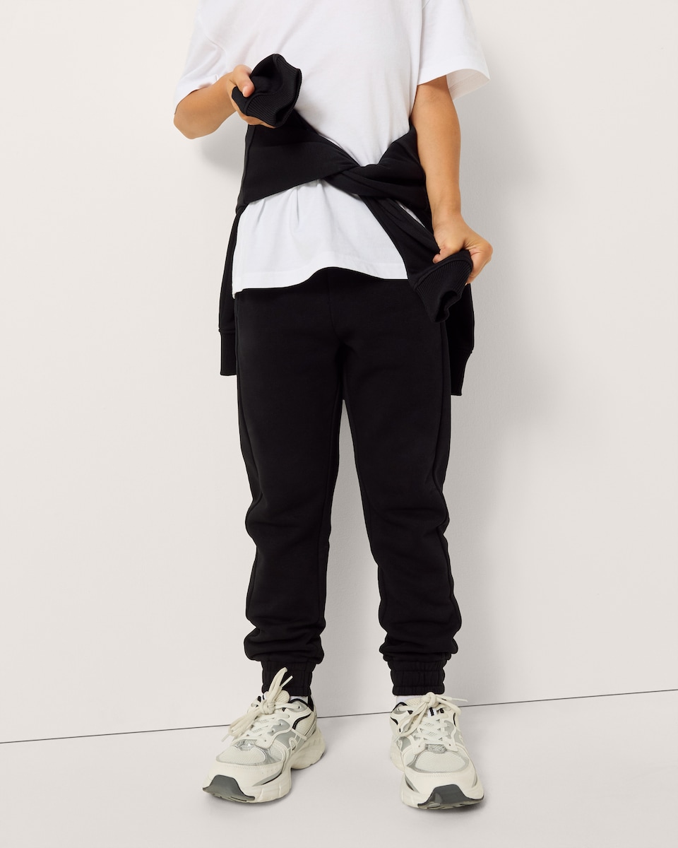 image 1 of F&F Boys Cotton Rich Cuffed Joggers in Black