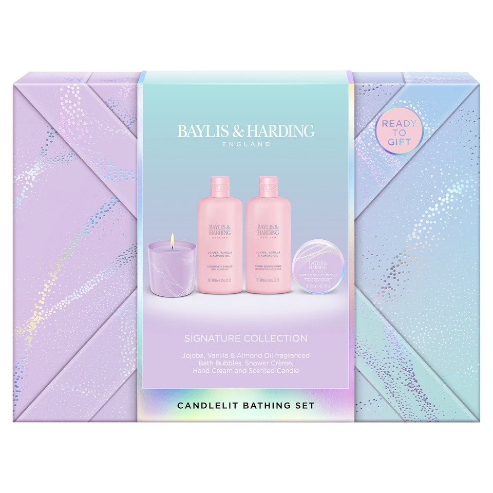 image 1 of Baylis & Harding Jojoba, Vanilla & Almond Oil Candlelit Bathing Set