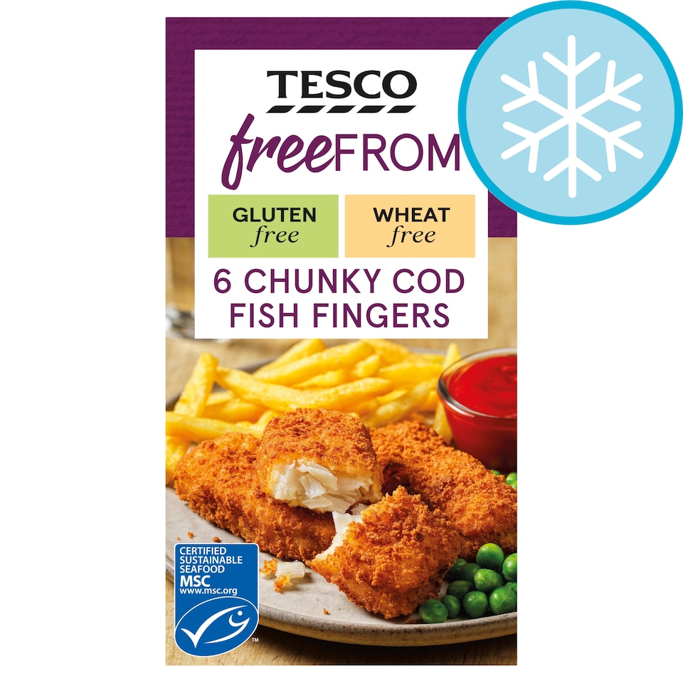 Tesco Free From Chunky Cod Fish Fingers 6 Pack 300g