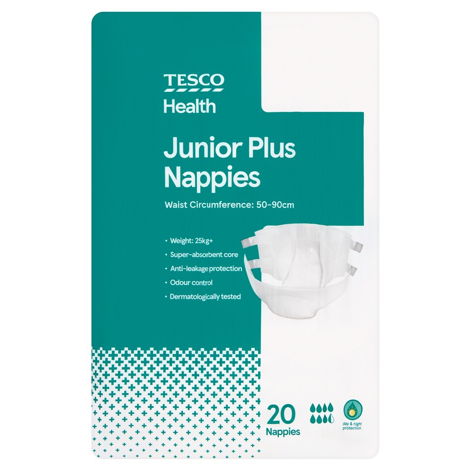 Tesco Health Junior Plus Nappies 20 Pack