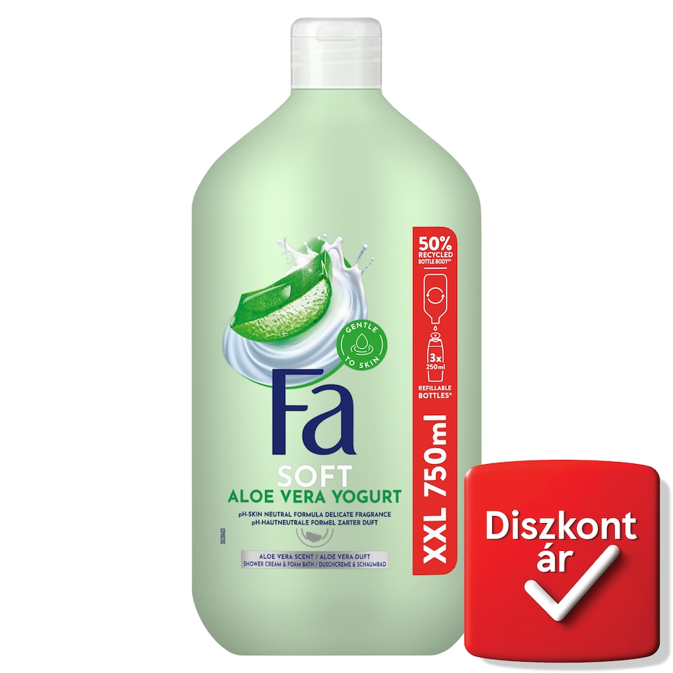 Fa tus- és habfürdő Yogurt Aloe Vera 750 ml