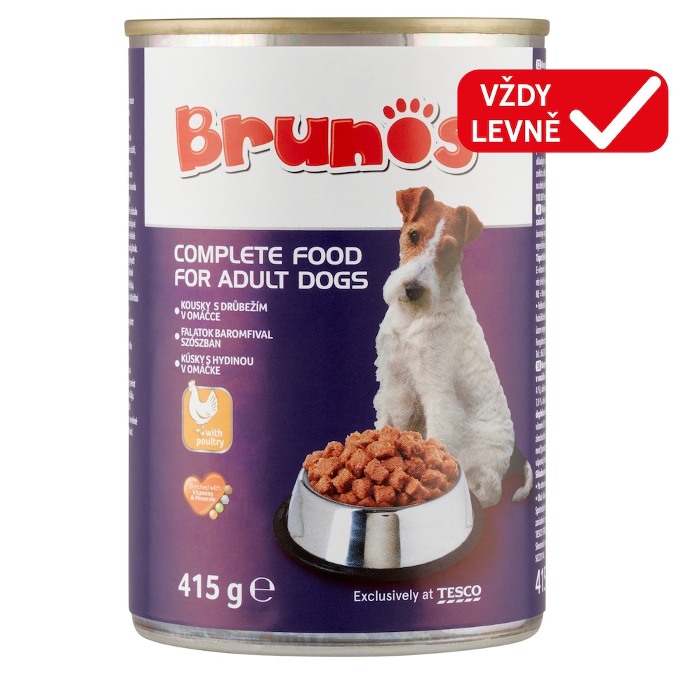 Brunos Complete Food for Adult Dogs with Poultry 415g