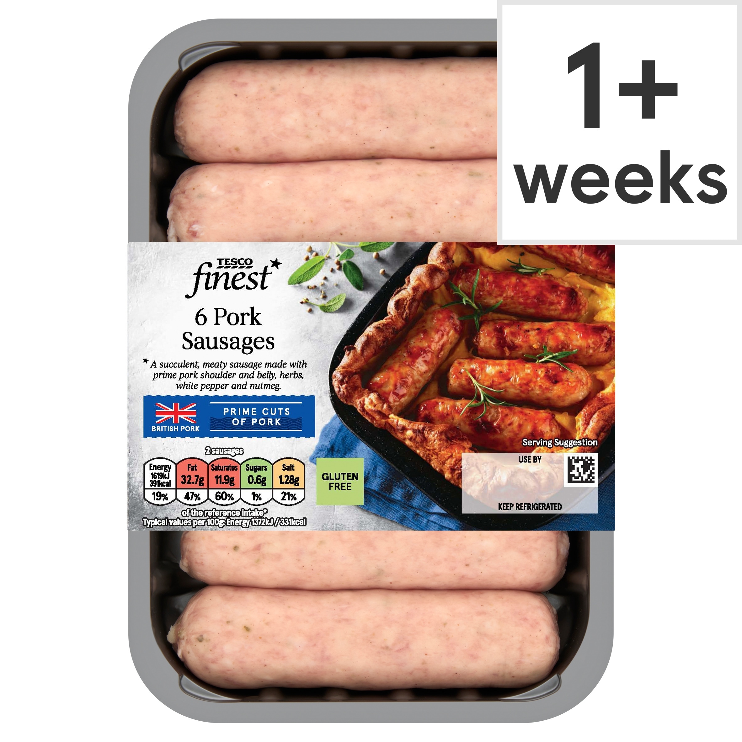 Tesco Finest 6 Pork Sausages 400G