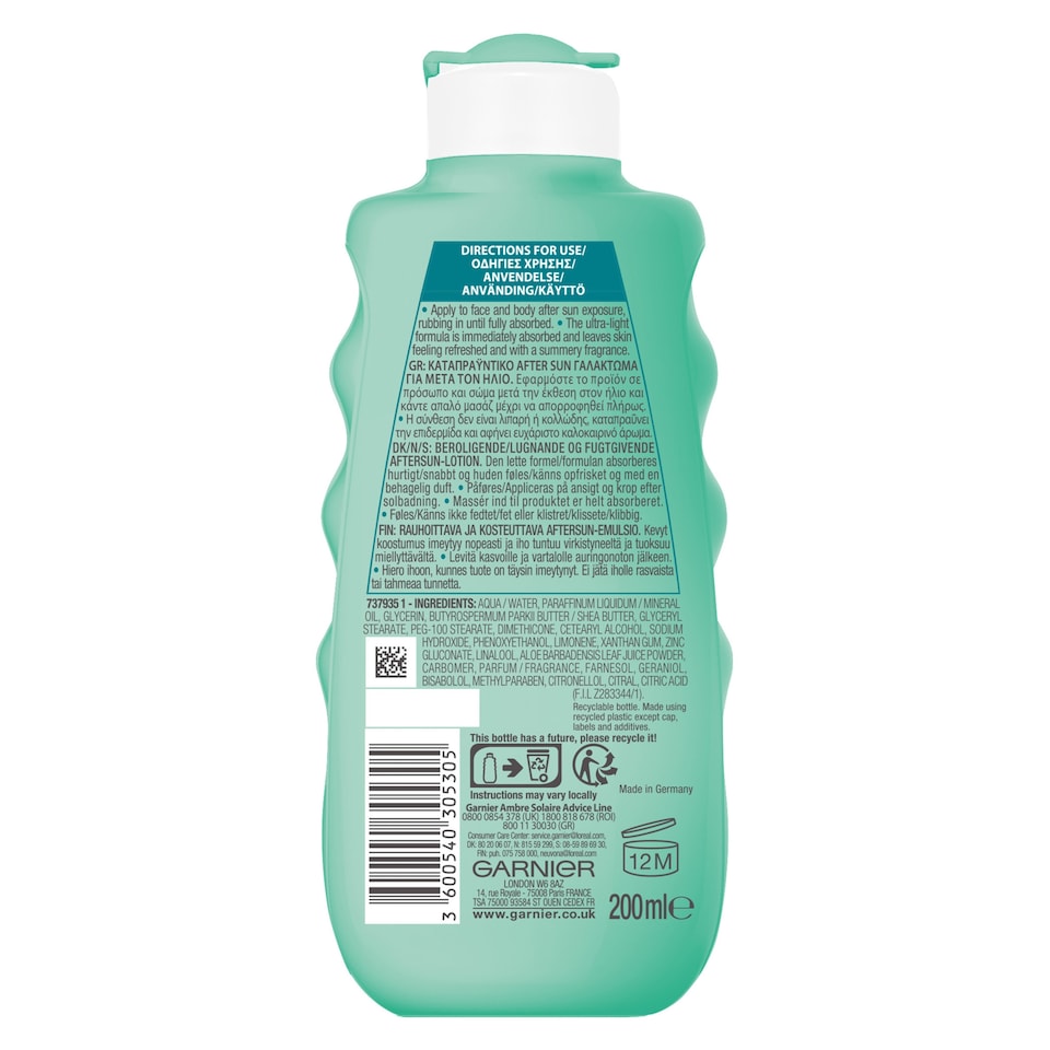 image 1 of Garnier Ambre Solaire After Sun Lotion 200Ml