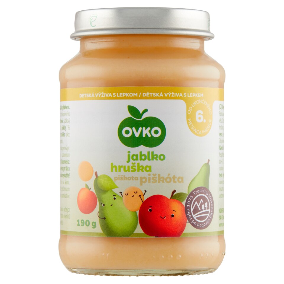 obrázok 1 z OVKO Dojčenská výživa jablko hruška piškóty 190 g