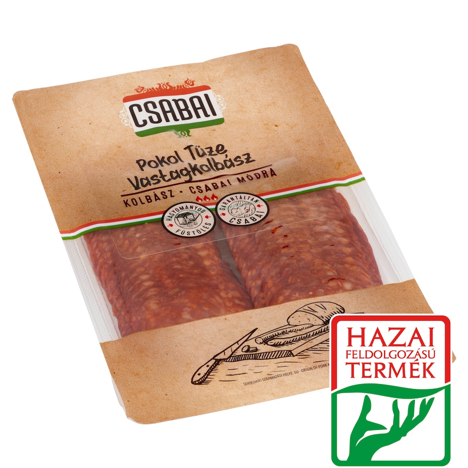 Csabai szeletelt Pokol Tüze vastagkolbász 75 g