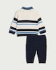 image 2 of F&F Baby 2-Piece Knitted Striped Set in Navy