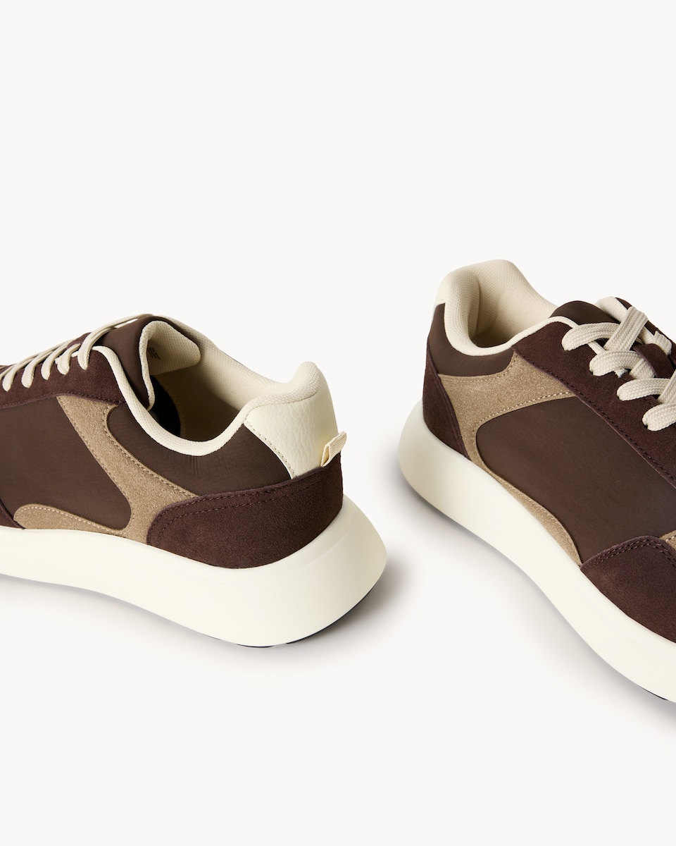 image 1 of SACHA Side Detail Trainers in Brown