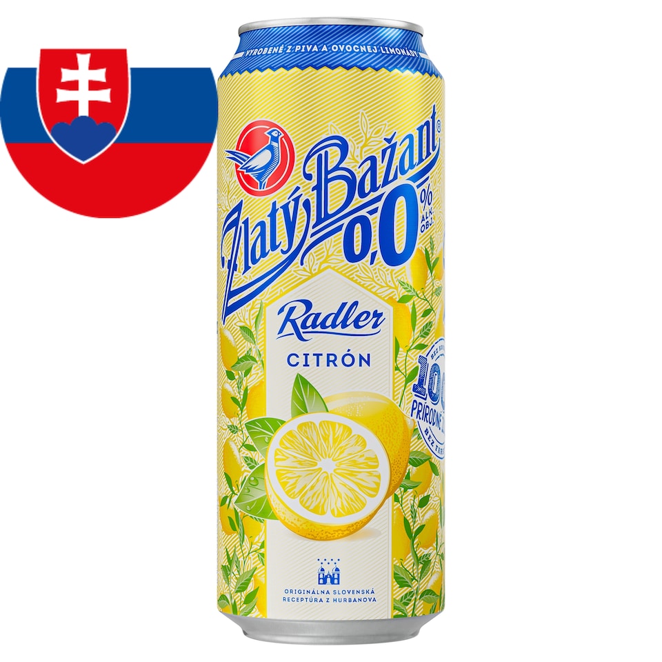 Zlatý Bažant Radler 0.0% Lemon 500 ml