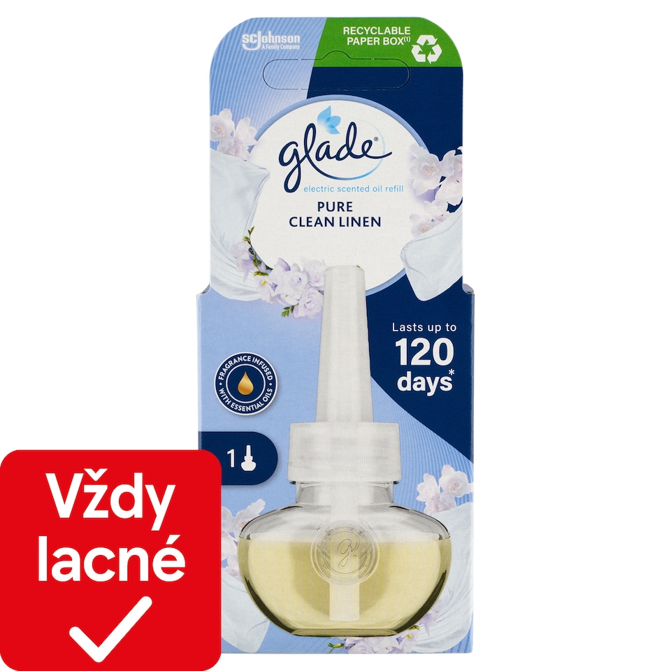 obrázok 1 z Glade Pure Clean Linen elektrický tekutý osviežovač vzduchu náplň 20 ml 