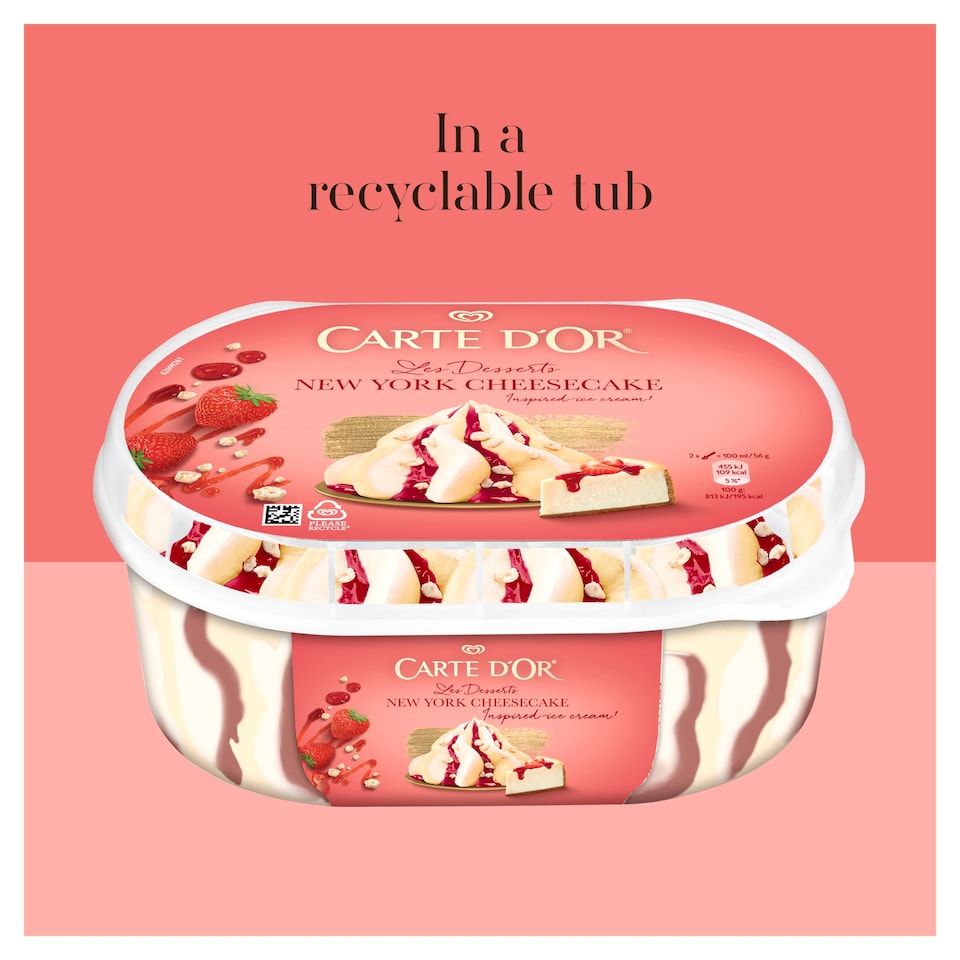 image 1 of Carte D'or Deluxe New York Cheesecake Ice Cream Tub 825ml