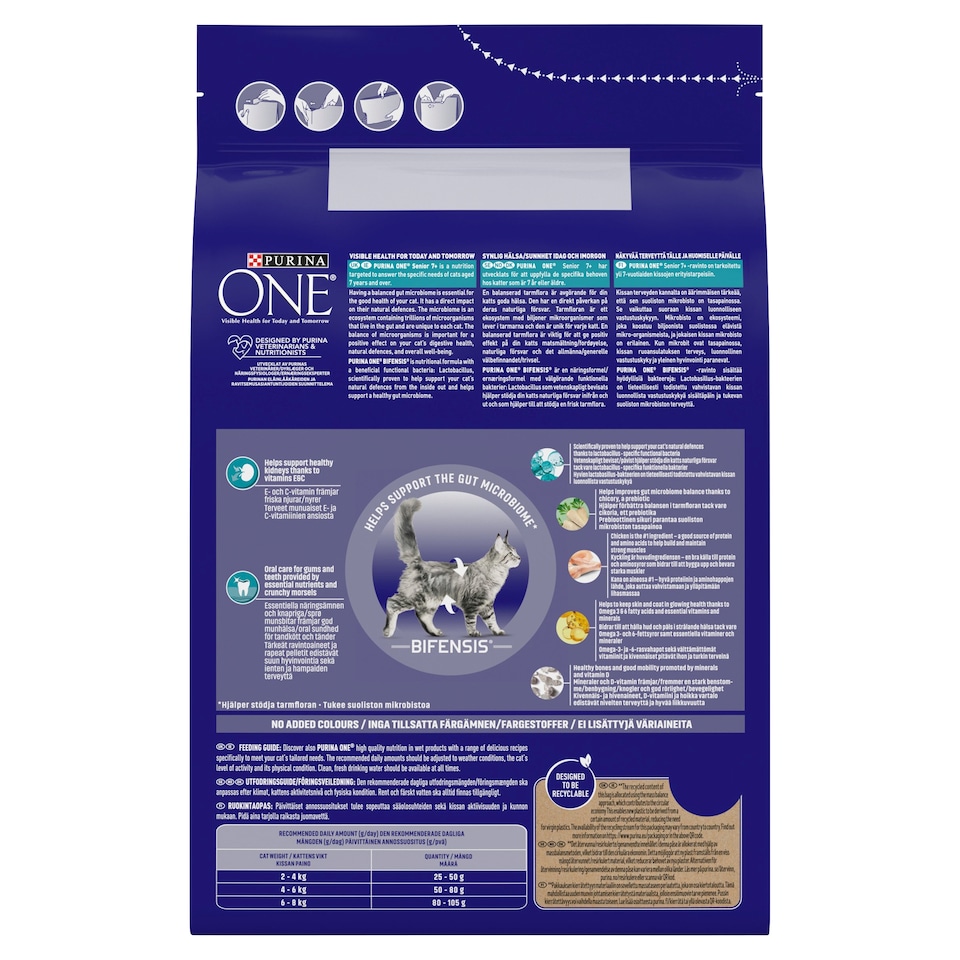 image 1 of Purina One Senior 7+ Dry Cat Food Chicken 2.8Kg