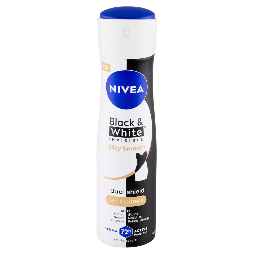 Obrázek 1 pro produkt Nivea Black & White Invisible Silky Smooth Sprej antiperspirant 150ml