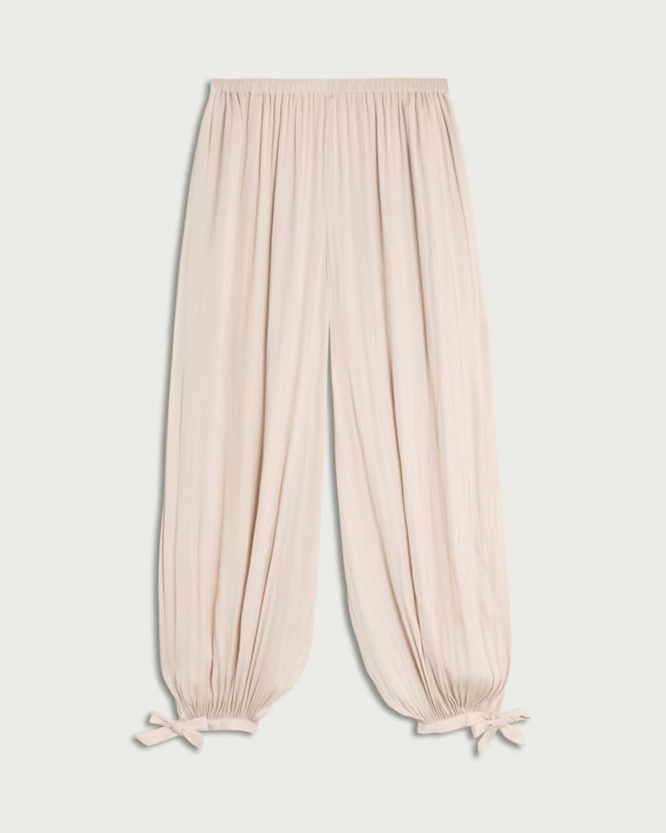 image 1 of F&F Satin Tie Hem Balloon Co-ord Trousers in Pink