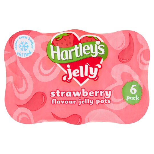 Hartleys Multipack Ready To Eat Strawberry Jelly 6 X125g Tesco Groceries