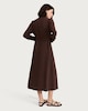 image 4 of F&F Belted Button Up Long Sleeved Midi Shirt Dress in Chocolate