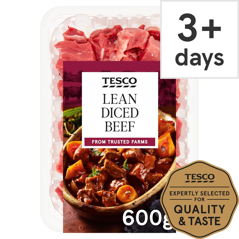 TESCO Lean Diced Beef 600G