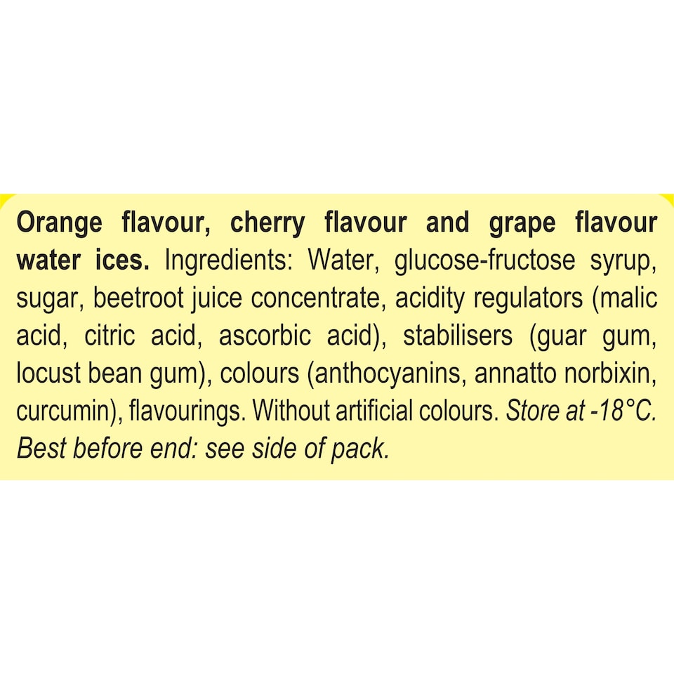 image 1 of Popsicle Orange, Cherry & Grape Flavour Water Ices 18 x 48ml