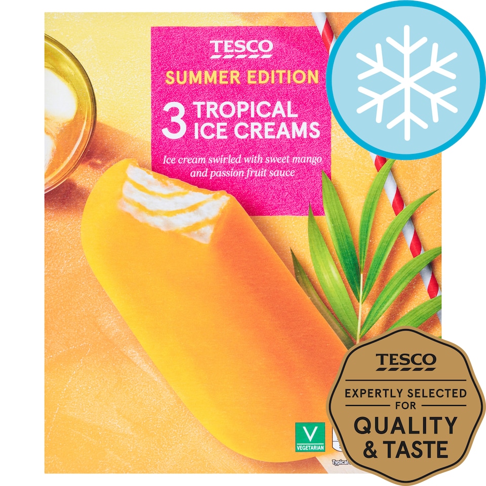 Tesco Tropical Ice Creams 3 X100ml