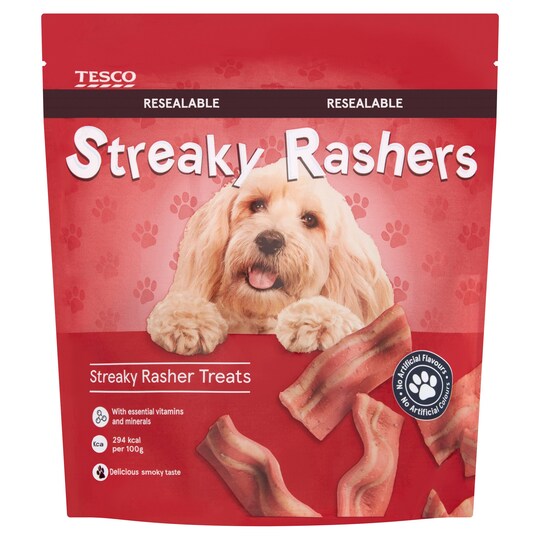 Tesco Streaky Rashers Dog Treats 140G Tesco Groceries