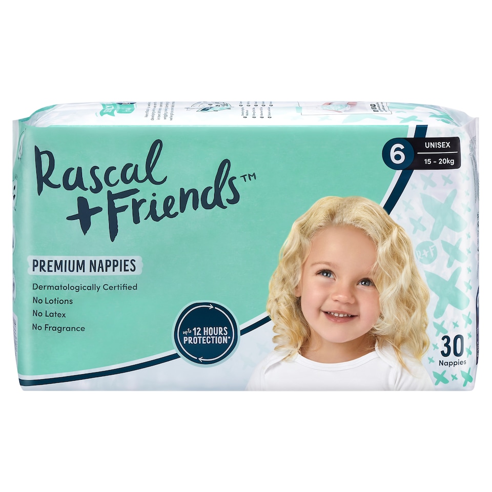 Rascals Premium Nappies Size 6 30 Pack