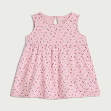 F&F Baby Pure Cotton Cherry Print Sleeveless Dress in Pink