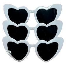 Unique Party White Heart Glasses 3 pack