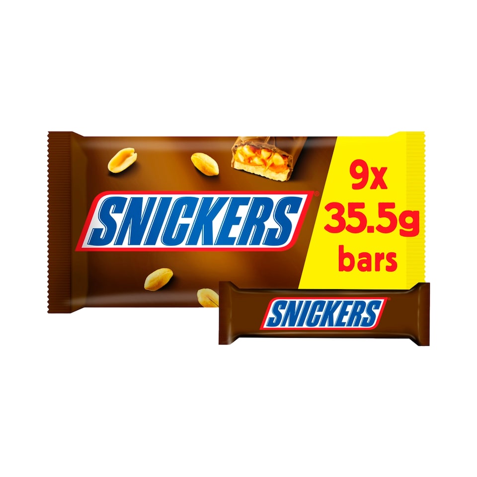image 1 of Snickers Chocolate Snack Bars Multipack 9 x 35.5g