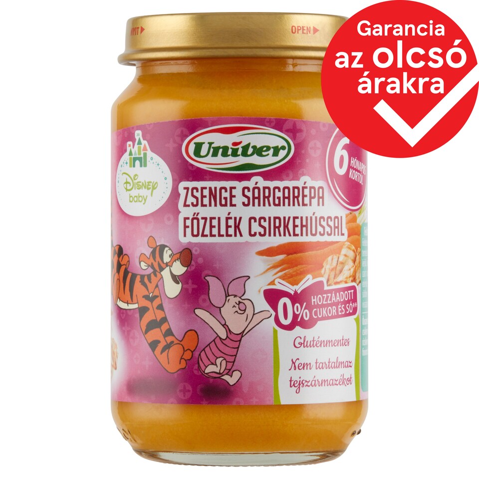 Univer zsenge sárgarépa főzelék csirkehússal bébiétel 6 hónapos kortól 163 g